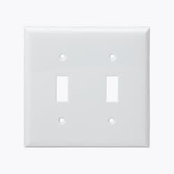 2-Gang Standard Wall Plate, Toggle, Thermoplastic, Ivory