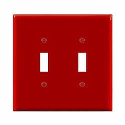 2-Gang Mid-Size Wall Plate, Toggle, Red