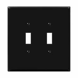 2-Gang Over-Size Wall Plate, Toggle, Black