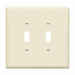 2-Gang Over-Size Wall Plate, Toggle, Light Almond