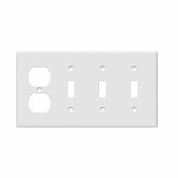 Enerlites 4-Gang Duplex Receptable & 3 Toggle Switch Wall Plate, Ivory