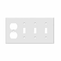 4-Gang Duplex Receptable & 3 Toggle Switch Wall Plate, Ivory