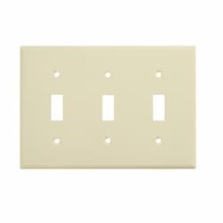 Almond Colored 3-Gang Toggle Switch Plastic Wall Plate