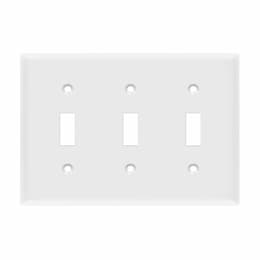 3-Gang Standard Wall Plate, Toggle, Thermoplastic, Black