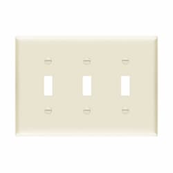 3-Gang Mid-Size Wall Plate, Toggle, Light Almond