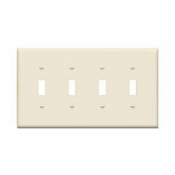 4-Gang Mid-Size Wall Plate, Toggle, Light Almond