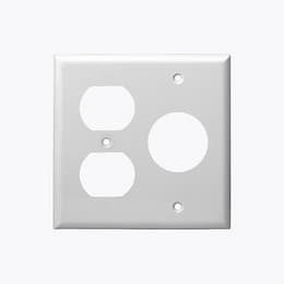 Almond 2-Gang Duplex & Single Receptacle Combo Plastic Wall Plate