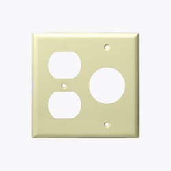 Ivory 2-Gang Duplex & Single Receptacle Combo Plastic Wall Plate