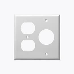 White 2-Gang Duplex & Single Receptacle Combo Plastic Wall Plate
