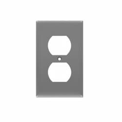 1-Gang Duplex Unbreakable Outlet Wall Plate, Polycarbonate, Gray