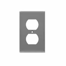 1-Gang Duplex Unbreakable Outlet Wall Plate, Polycarbonate, Gray