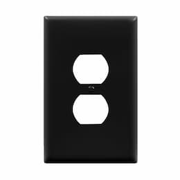 1-Gang Over-Size Wall Plate, Duplex, Black