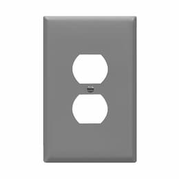 1-Gang Over-Size Wall Plate, Duplex, Gray
