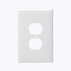 White 1-Gang Over-Size Duplex Receptacle Plastic Wall Plates