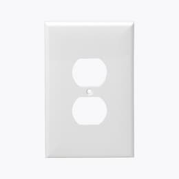 Enerlites White 1-Gang Over-Size Duplex Receptacle Plastic Wall Plates