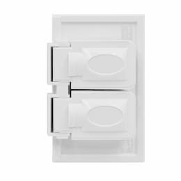 1-Gang Weatherproof Wall Plate, Duplex, Horizontal, White