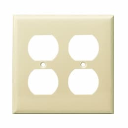 Almond 2-Gang Duplex Receptacle Plastic Wall Plates