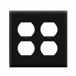 2-Gang Standard Wall Plate, Duplex, Black