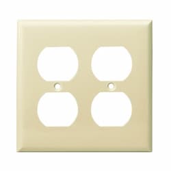 Almond 2-Gang Mid-Size Duplex Receptacle Plastic Wall Plates