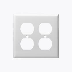 2-Gang Mid-Size Wall Plate, Duplex, Ivory