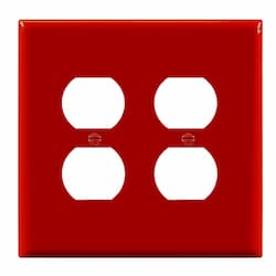 2-Gang Mid-Size Wall Plate, Duplex, Red