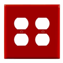 2-Gang Mid-Size Wall Plate, Duplex, Red