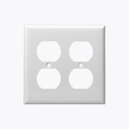 White 2-Gang Mid-Size Duplex Receptacle Plastic Wall Plates