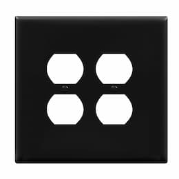 2-Gang Over-Size Wall Plate, Duplex, Black