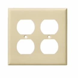 Enerlites 2-Gang Oversized Duplex Receptacle Wall Plate, Polycarbonate, Ivory