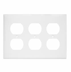 White 3-Gang Duplex Receptacle Plastic Wall Plates