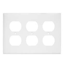 Enerlites White 3-Gang Mid-Size Duplex Receptacle Plastic Wall Plates