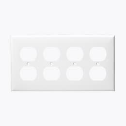 Enerlites White 4-Gang Duplex Receptacle Plastic Wall Plates