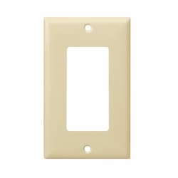 Ivory Colored 1-Gang Decorator/GFCI Plastic Wall plates