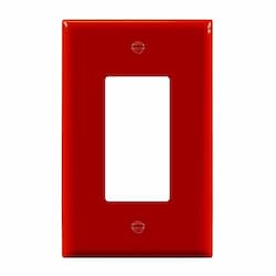 1-Gang Mid-Size Wall Plate, Decora/GFCI, Red