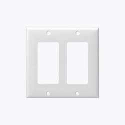 White 2-Gang Mid-Size Decorator/GFCI Plastic Wall plates