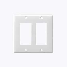 Enerlites White 2-Gang Mid-Size Decorator/GFCI Plastic Wall plates