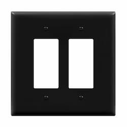 2-Gang Over-Size Wall Plate, Decora/GFCI, Black