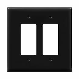 2-Gang Over-Size Wall Plate, Decora/GFCI, Black