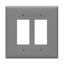 2-Gang Over-Size Wall Plate, Decora/GFCI, Gray