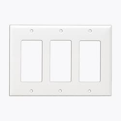 Almond Colored 3-Gang Decorator/GFCI Plastic Wall plates