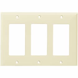Light Almond 3-Gang Decorator/GFCI Plastic Wall plates