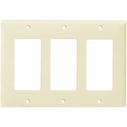 Light Almond 3-Gang Decorator/GFCI Plastic Wall plates