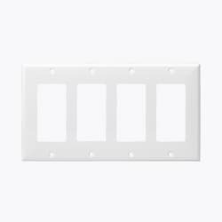 Almond Colored 4-Gang Decorator/GFCI Plastic Wall plates