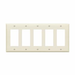 Enerlites 5-Gang Mid-Size Wall Plate, Decora/GFCI, Light Almond