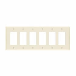 6-Gang Decorator & GFCI Switch Wall Plate, Polycarbonate, Light Almond