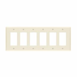 6-Gang Decorator & GFCI Switch Wall Plate, Polycarbonate, Light Almond