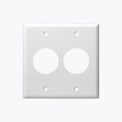Almond 2-Gang Single Receptacle Straight Blade Plastic Wall Plate 