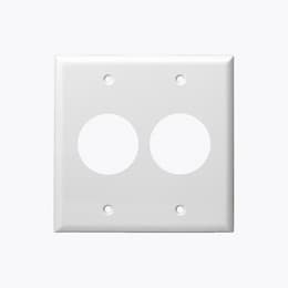 Enerlites White 2-Gang Single Receptacle Plastic Straight Blade Plastic Wall Plate 