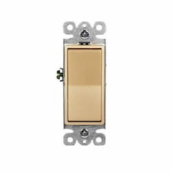 Premium Decorator Switch, 3-Way, 15A, 120V-277V, Gold