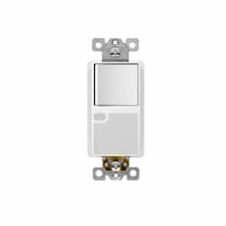 Decorator Switch w/ LED Guide Light, 3-Way, 15A, 125V, White